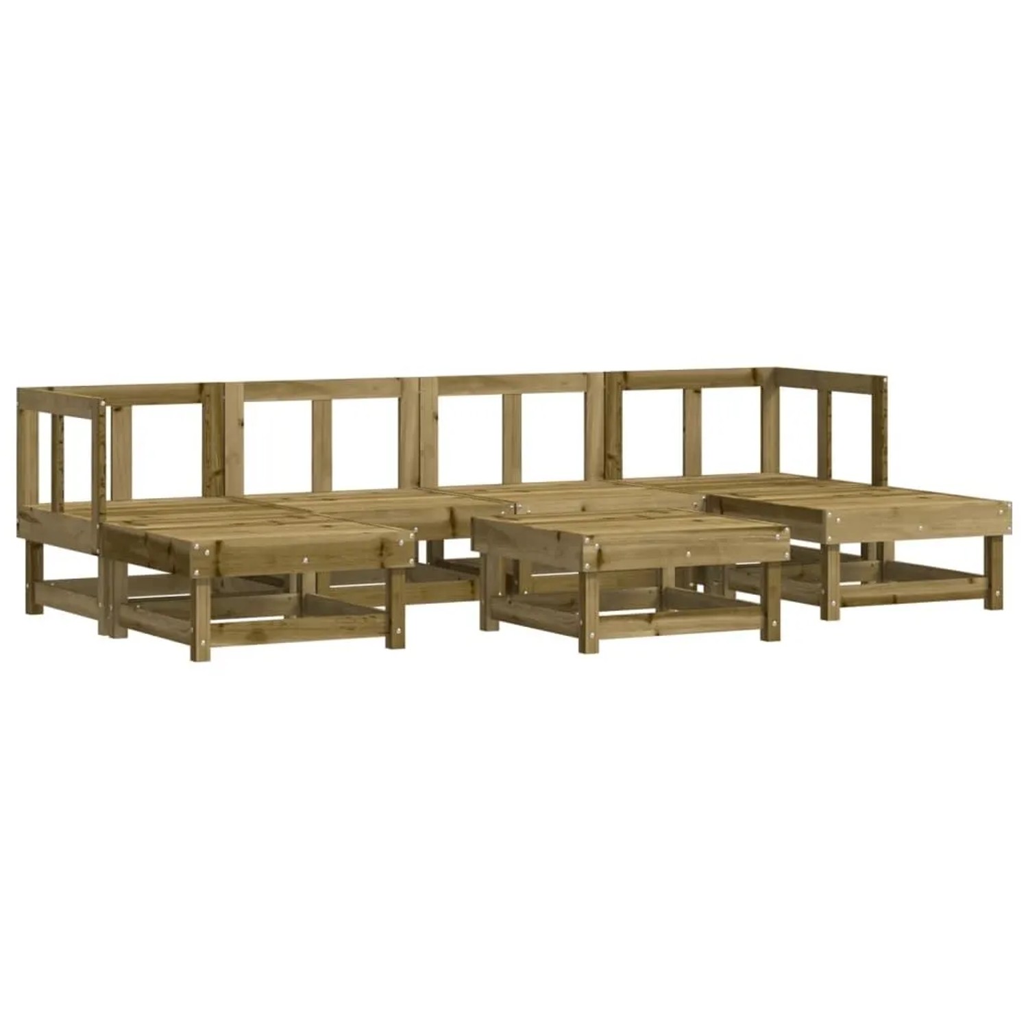 vidaXL 7-Tlg Garten-Lounge-Set Kiefernholz Imprägniert 3186360