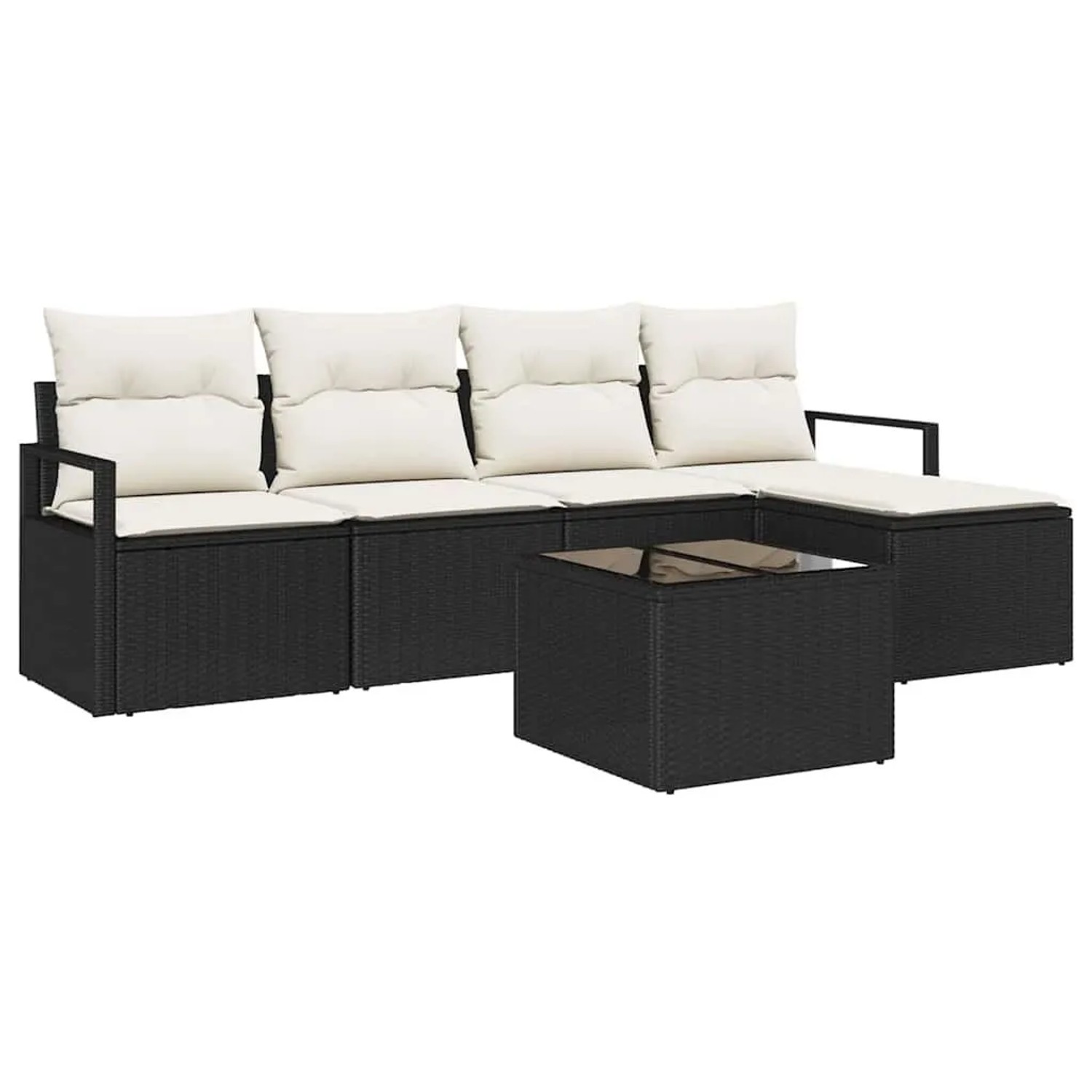 vidaXL Sofa Set mit Kissen 6-Tlg Braun und Creme Poly-Rattan 3355016 günstig online kaufen