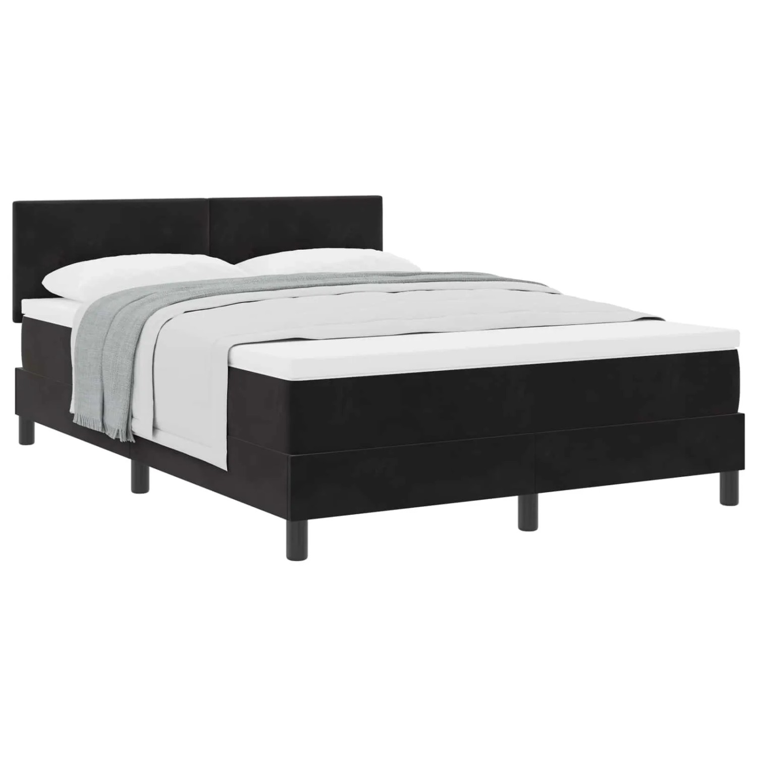 vidaXL Boxspringbett mit Matratze Schwarz 140 x 200 cm Samt 3339178 günstig online kaufen