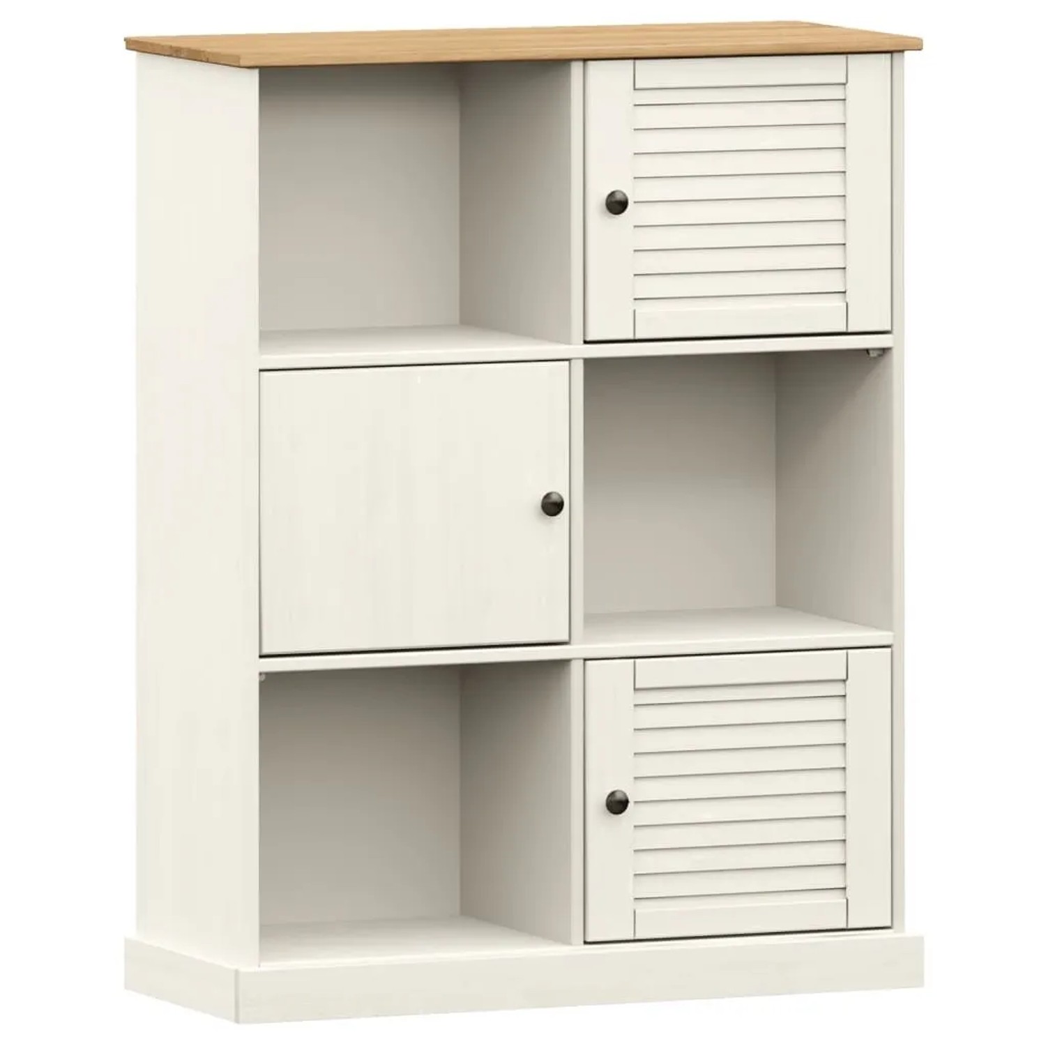 vidaXL Bücherregal VIGO Weiß 90x35x114,5 cm Massivholz Kiefer 353182