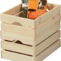 Gestapelte Kesper Holzkisten Kiefer, 27 l, mit Büchern. Aufbewahrungsboxen aus Holz.