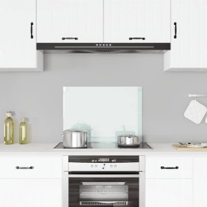 DELUKE Küchenrückwand Glas 70x50cm Weiß Wandverklediung Küche Wandschutz Spritzschutz Herdspritzschutz Glasplatte