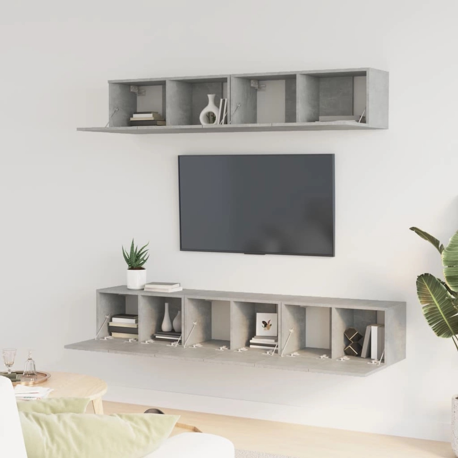 VidaXL 5-tlg. TV-Schrank-Set Betongrau Holzwerkstoff  Modell 20