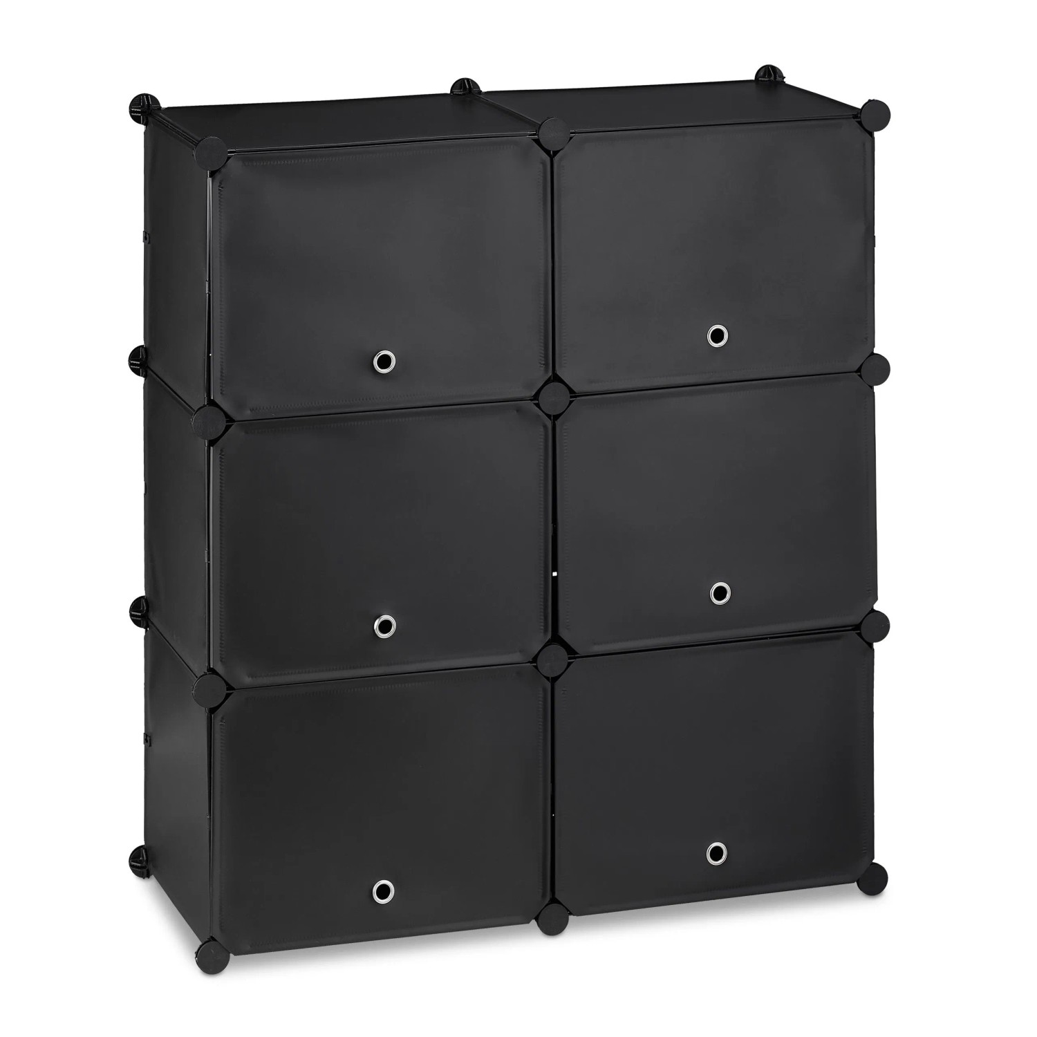 Relaxdays Schuhschrank Kunststoff Metall Schwarz 12 Fächer Modular Erweiterbar 95 cm x 85 cm x 31,5 cm 5,9 kg