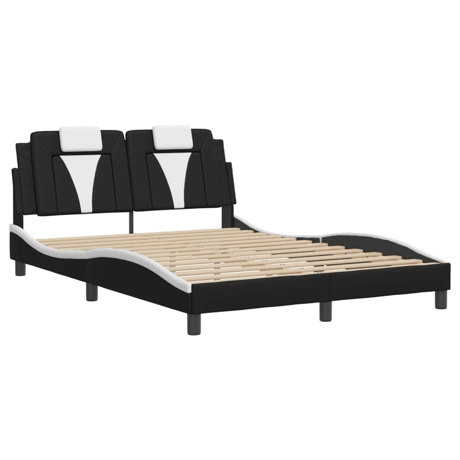 vidaXL Bettgestell Viana mit LED ohne Matratze Schwarz und Weiß 140x200 cm günstig online kaufen