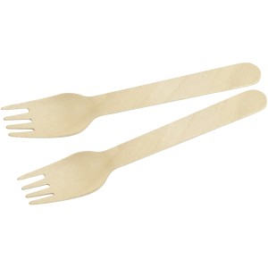 Fackelmann Holzgabeln, 16 cm, 30 Stück, aus FSC-zertifizierter Birke, für kalte und warme Speisen.