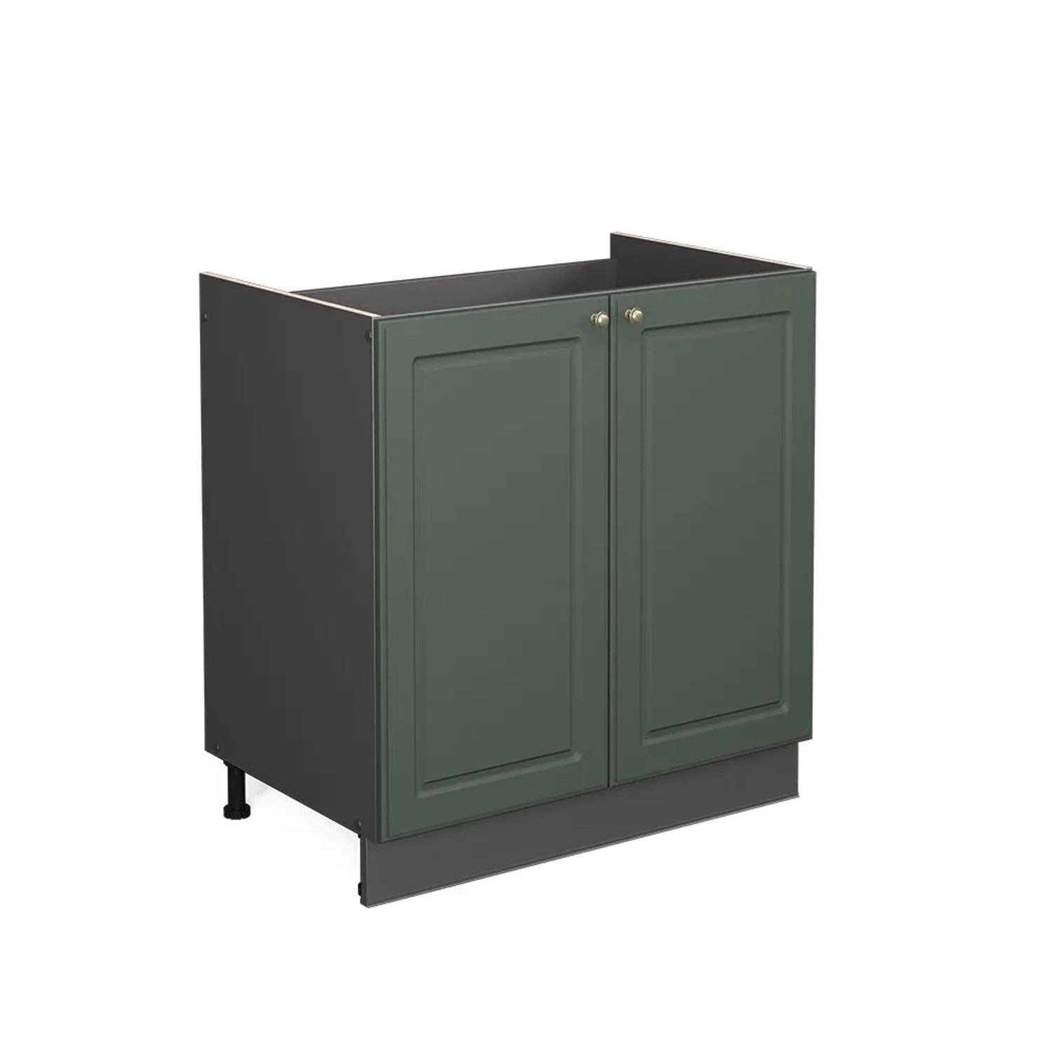 Vicco Spülenunterschrank Fame-Line Grün-Gold Landhaus Anthrazit 80 cm ohne Arbeitsplatte