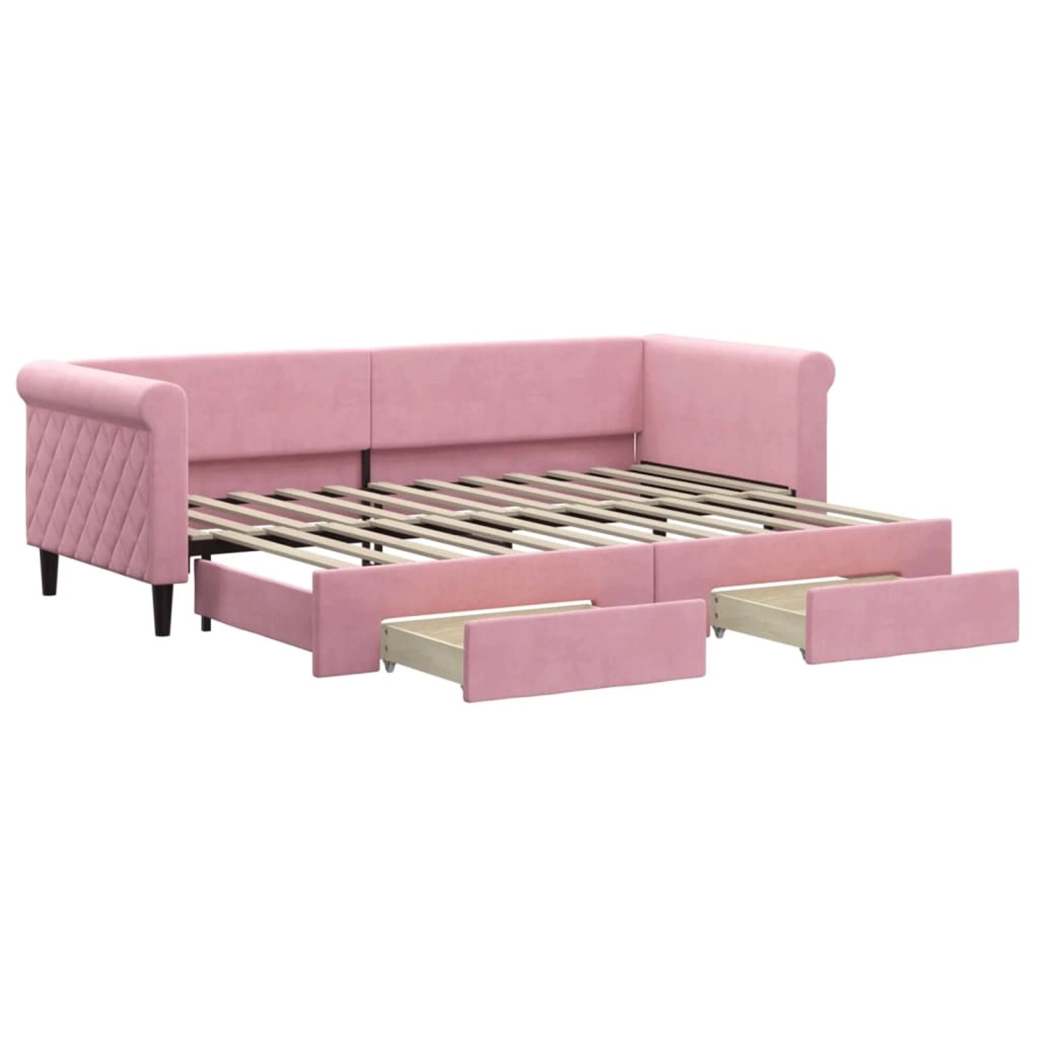 vidaXL Tagesbett Ausziehbar mit Schubladen Rosa 80x200 cm Samt1898374 günstig online kaufen