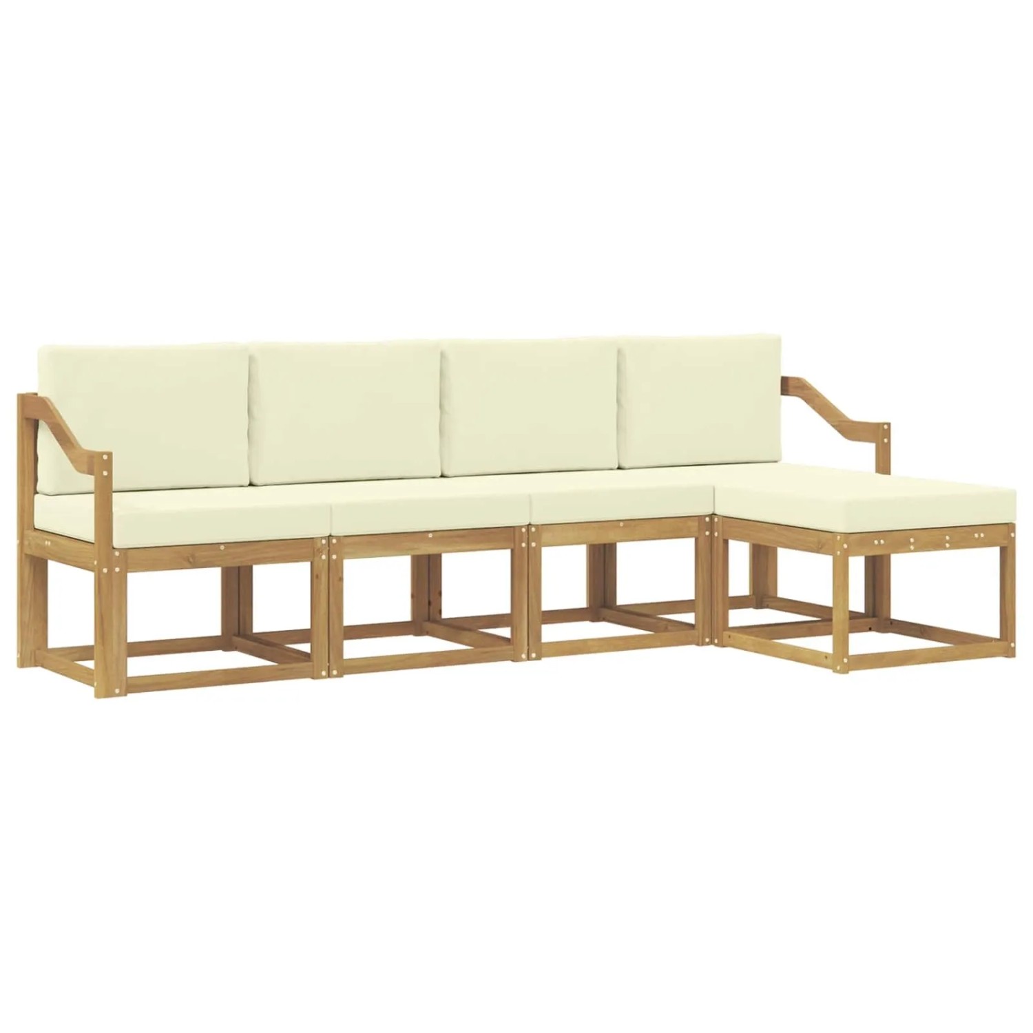 vidaXL Outdoor-Sofagarnitur mit Kissen 5 Stk Weiß und Creme 3387504