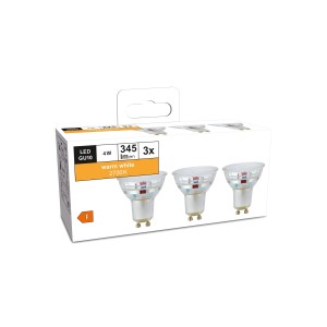 GU10 LED Leuchtmittel, 4W, warmweißes Licht für Wohnräume.
