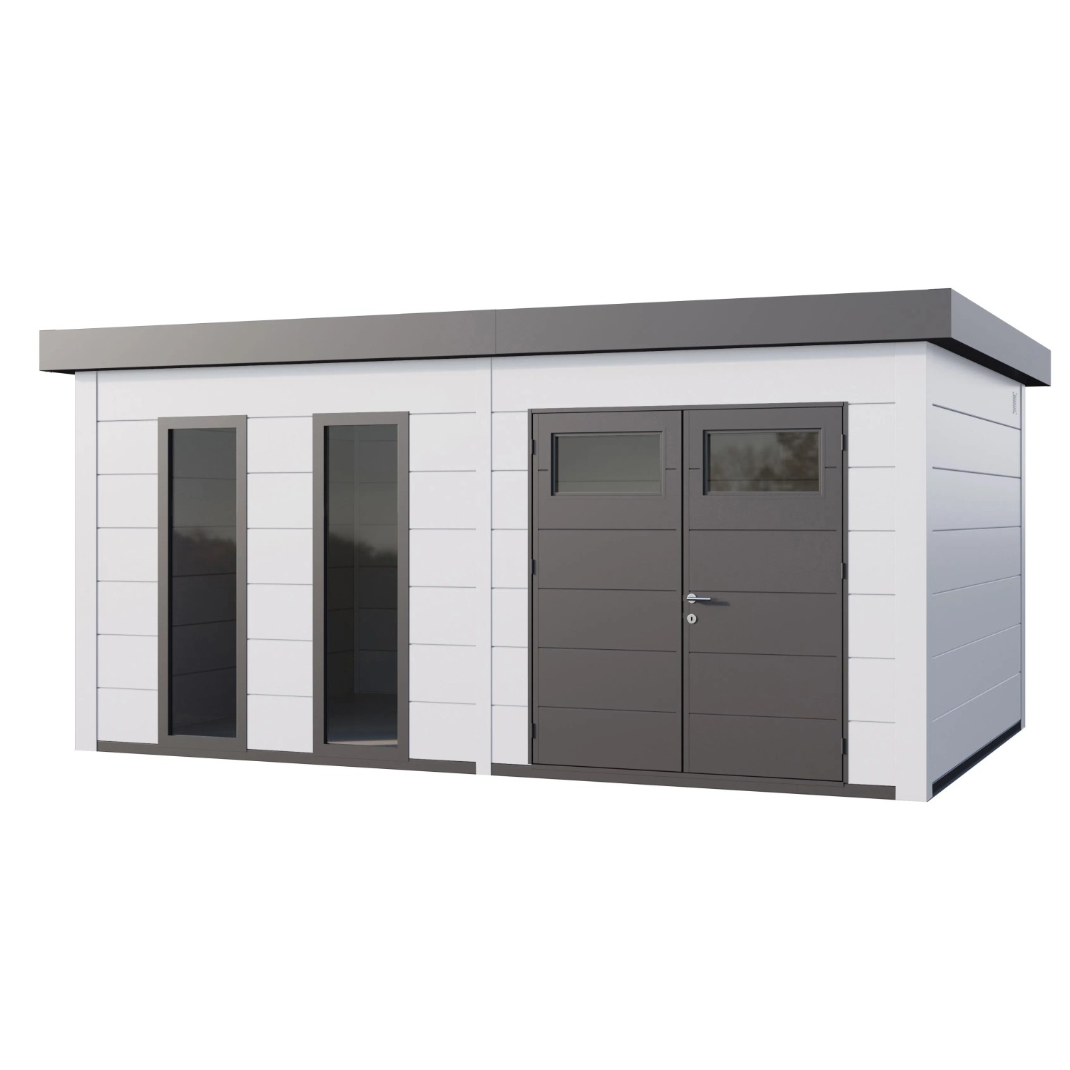 Gerätehaus Classico 5436+ mit Weiße Ecken 538 cm x 358 cm Weiß günstig online kaufen