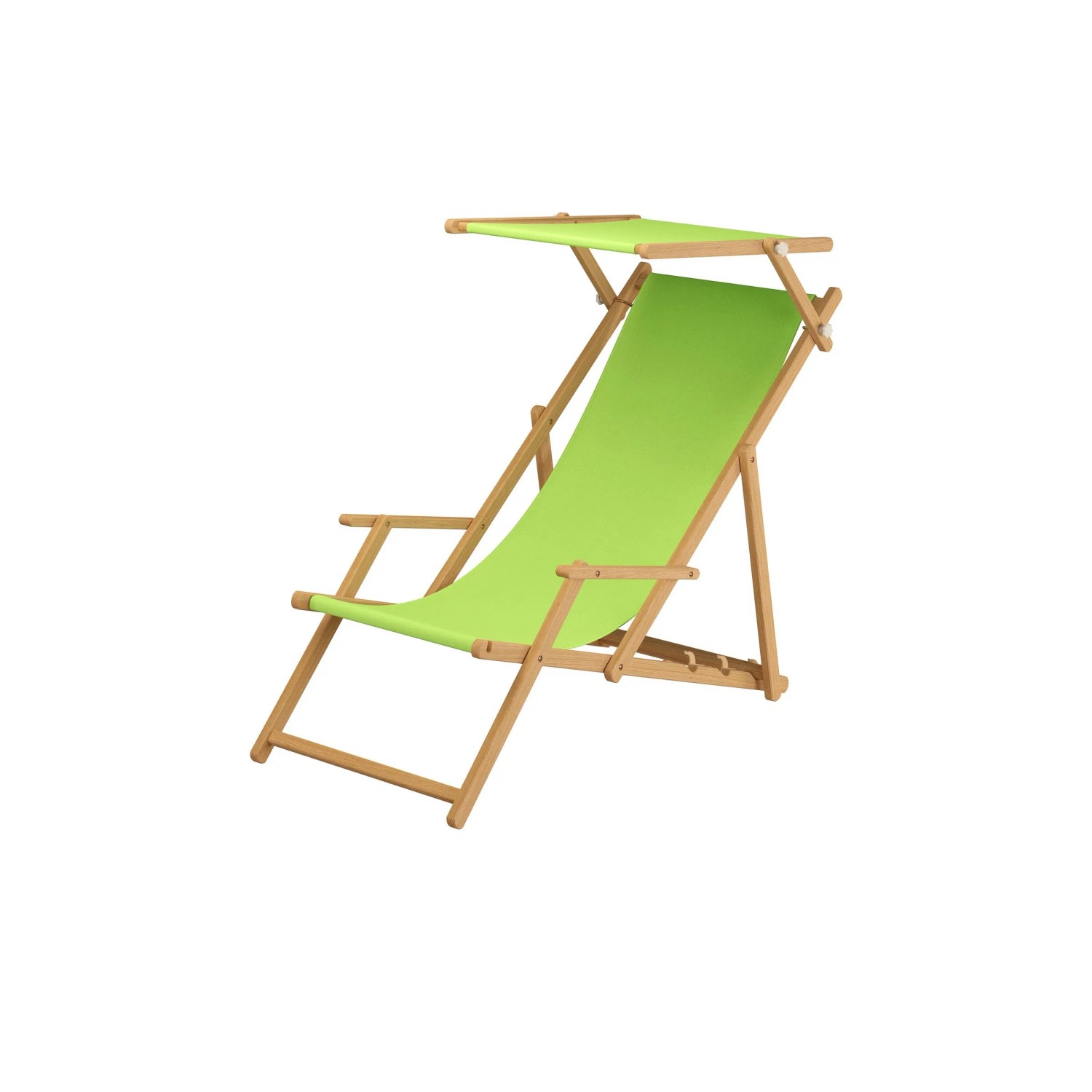 Erst-Holz Holz-Liegestuhl Natur Strandholzstuhl Stofffarbe Pistazie 10-300 günstig online kaufen