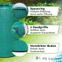 Grüner TTL GARDEN Gartensack 272 L mit Spannring, reißfesten Griffen und verstärktem Boden für Gartenabfall.