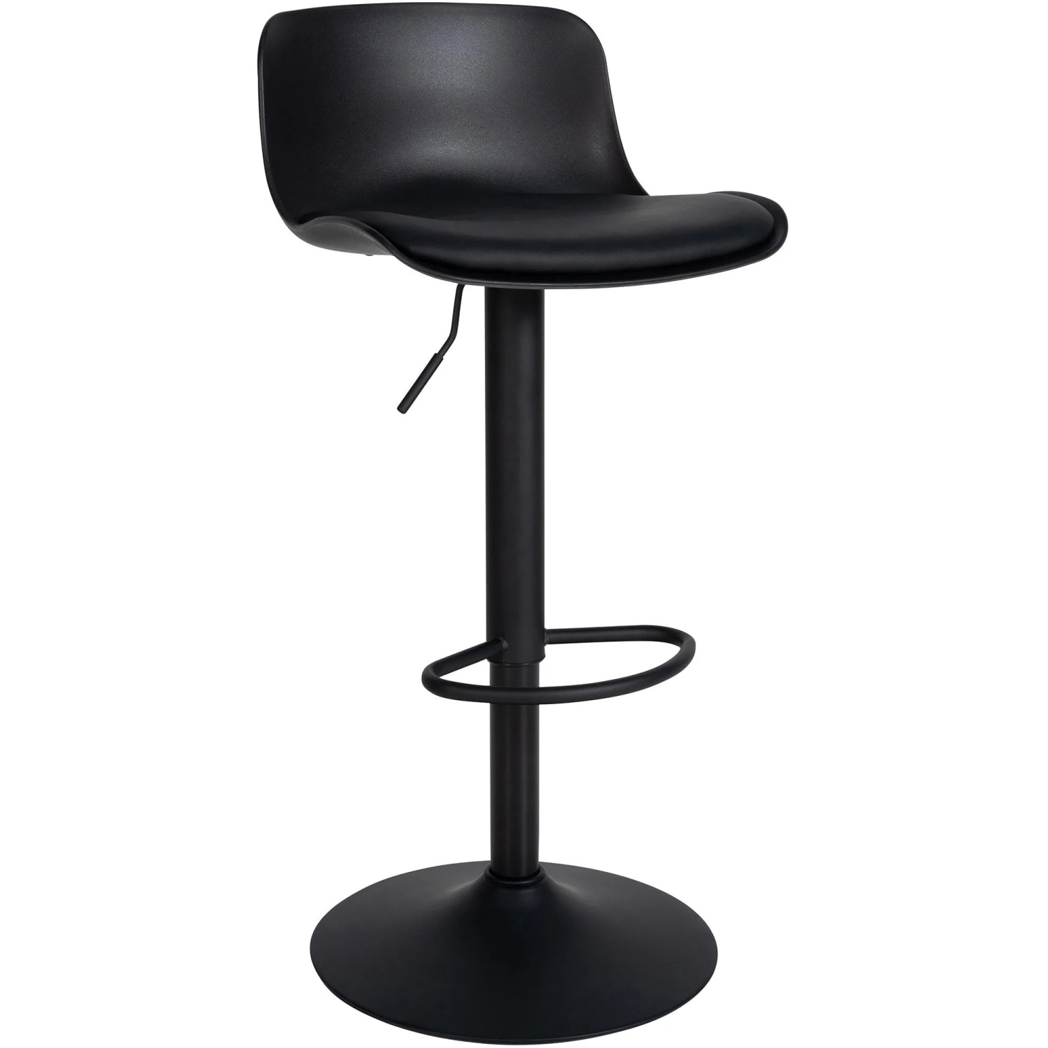 DELUKE Barhocker Höhenverstellbar Schwarz KUSI Kunstleder 75-104x43,5x46cm Barhocker Mit Lehne Tresenhocker Barstuhl Thekenhocker