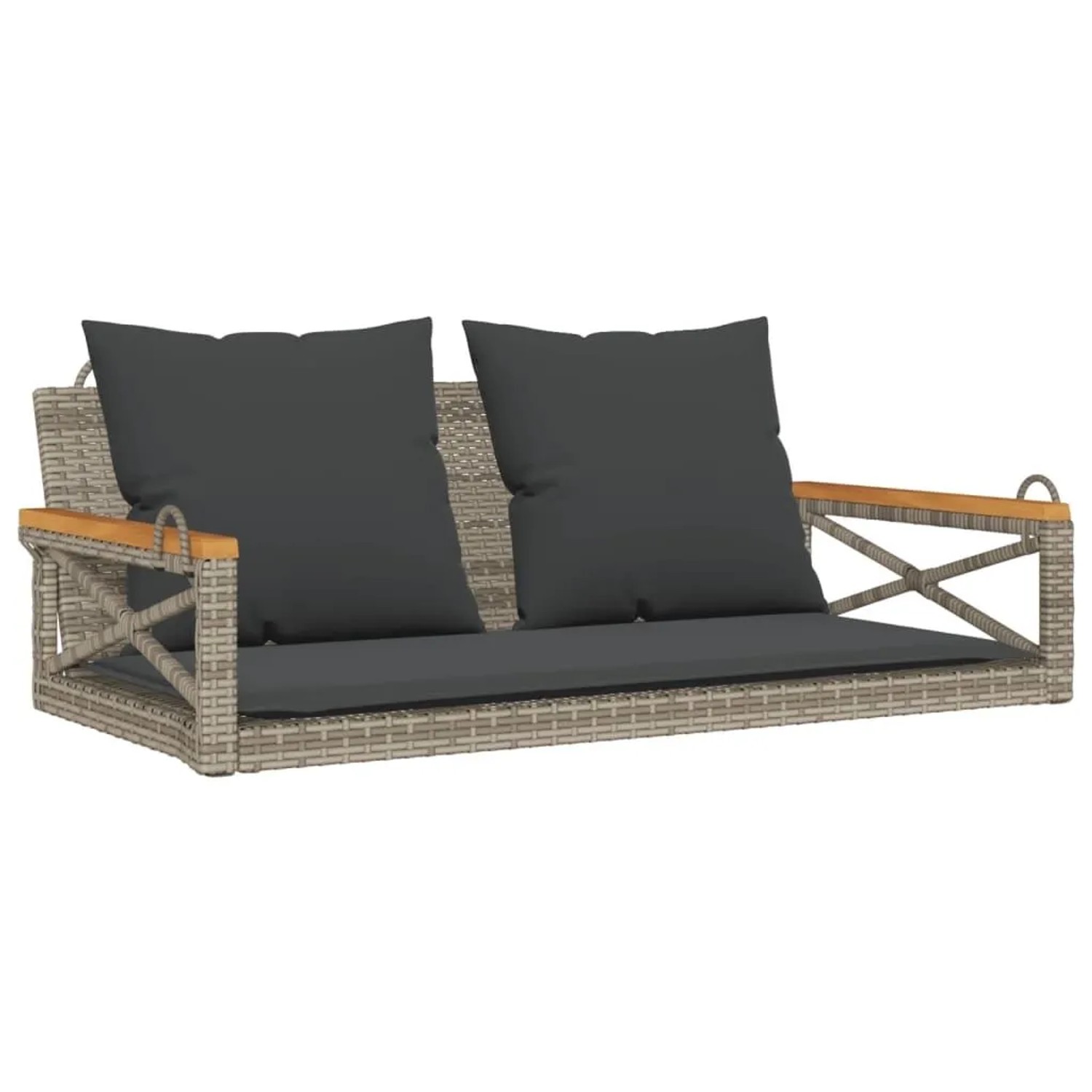 Furnicato Hängebank Mit Kissen Grau 109x62x40 Cm Poly Rattan