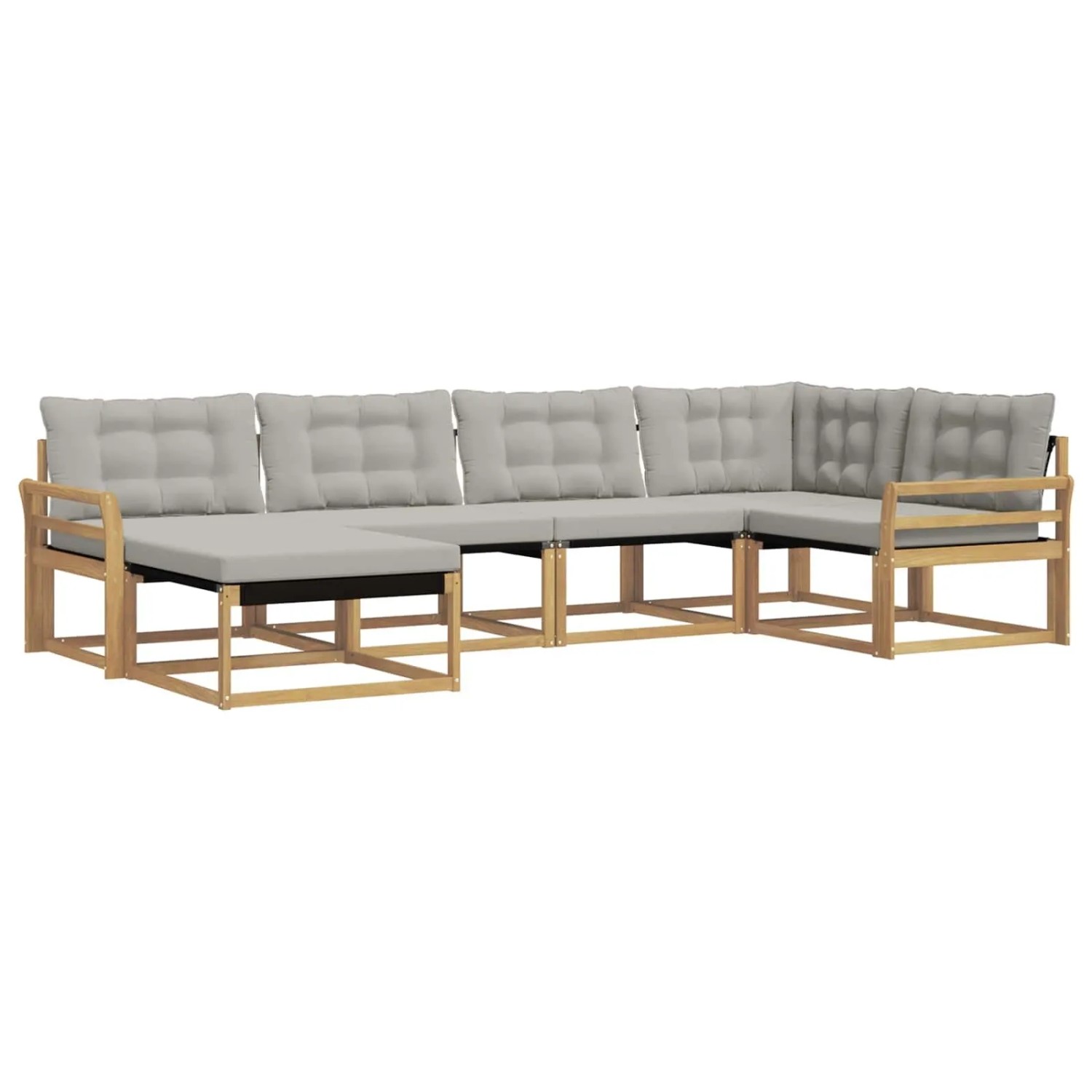 vidaXL Outdoor-Sofagarnitur 6-Tlg Weiß und Hellgrau 3388853
