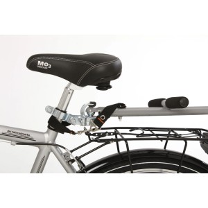 Fischer Lastenanhänger Profi Plus III, schwarzer Fahrradanhänger zur Montage an Sattelstütze.