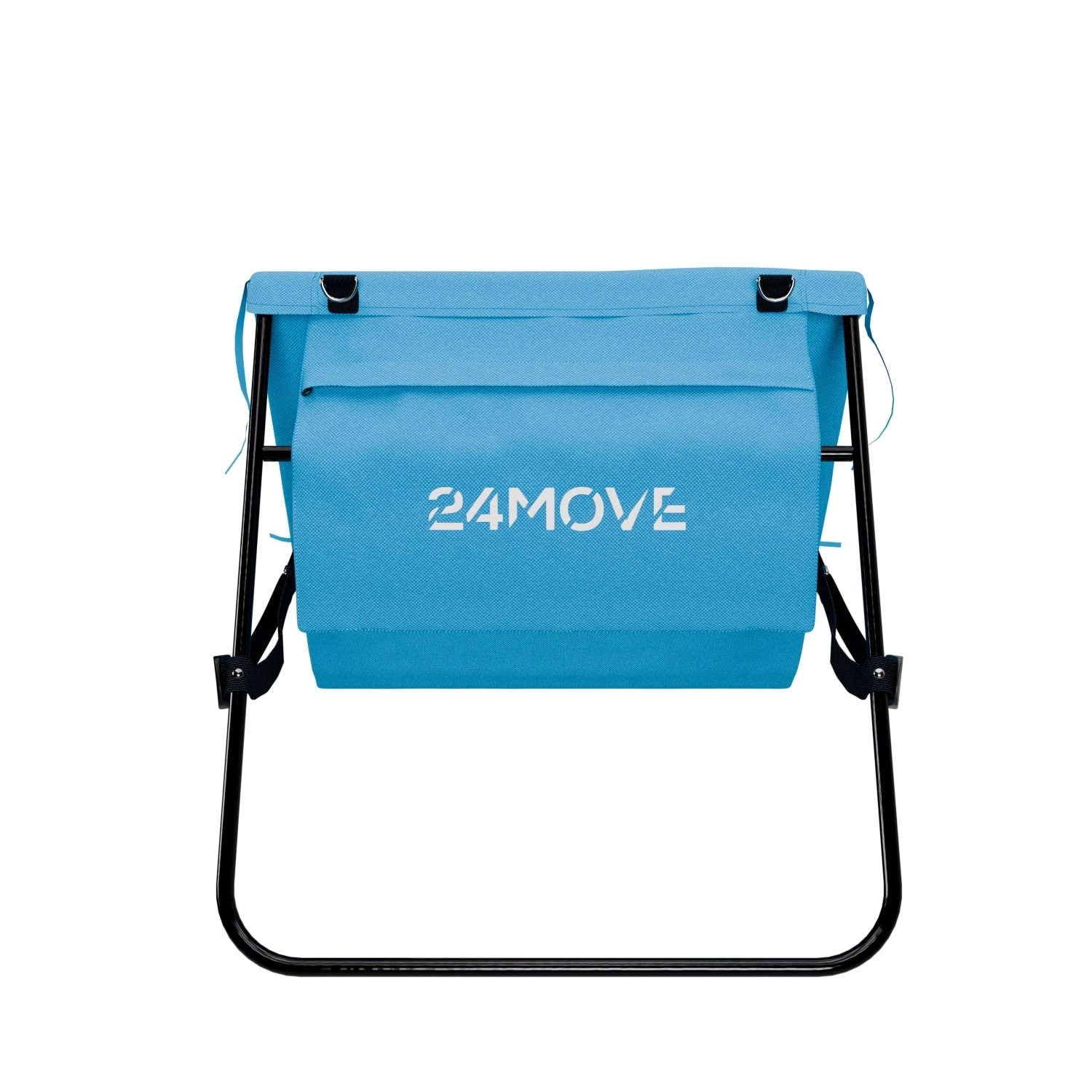 2er Set blaue 24MOVE Strandmatte mit Rückenlehne, klappbar und mit Tasche.