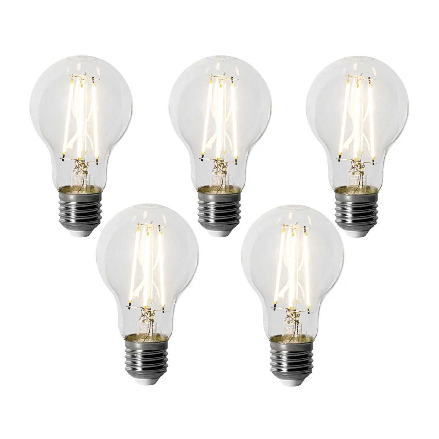 LUEDD 5er Set E27 Dimmbare LED Glühbirnen A60 6W 500LM 3000K