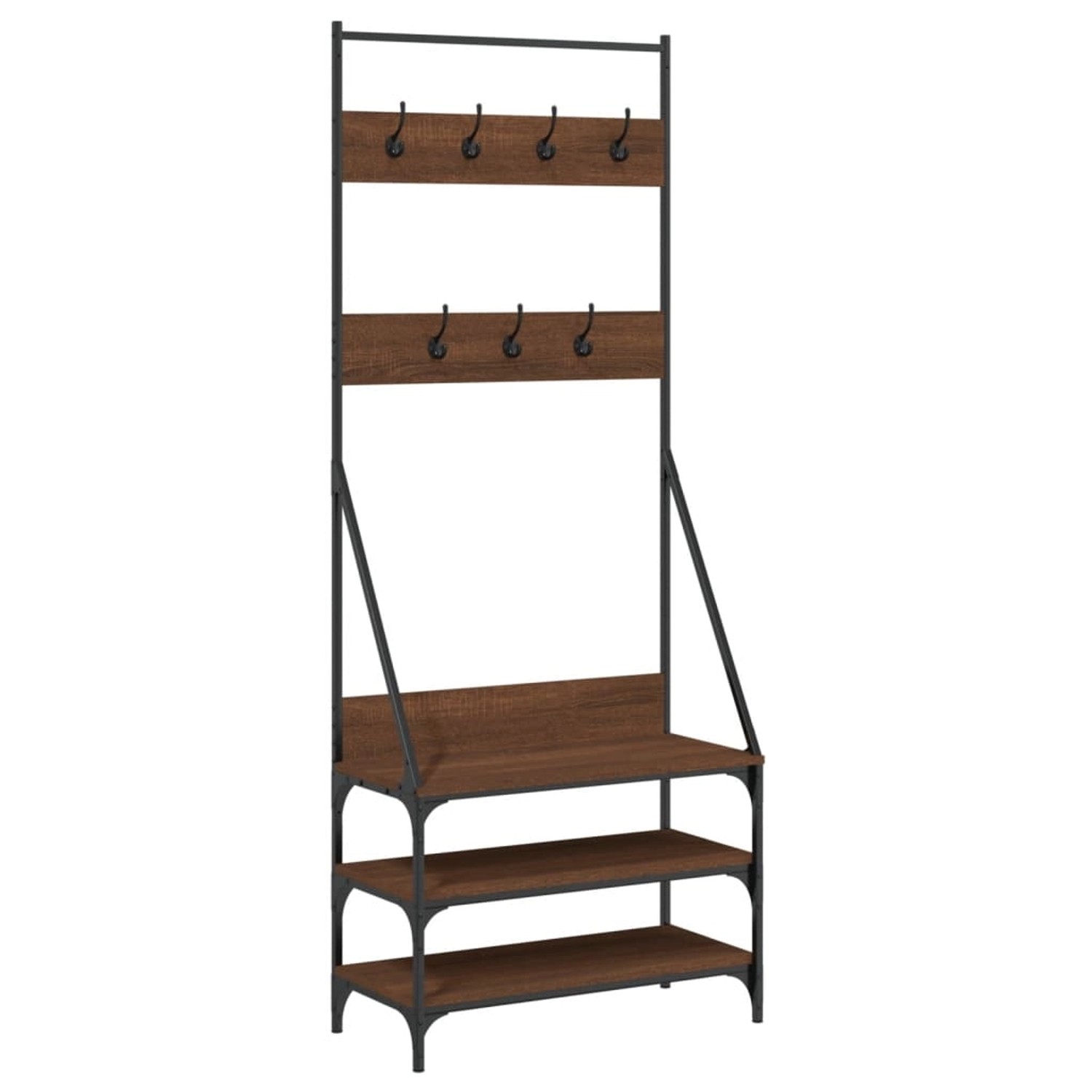 vidaXL Kleiderständer mit Schuhablage Braun Eichen-Optik 72x34x184 cm 837831