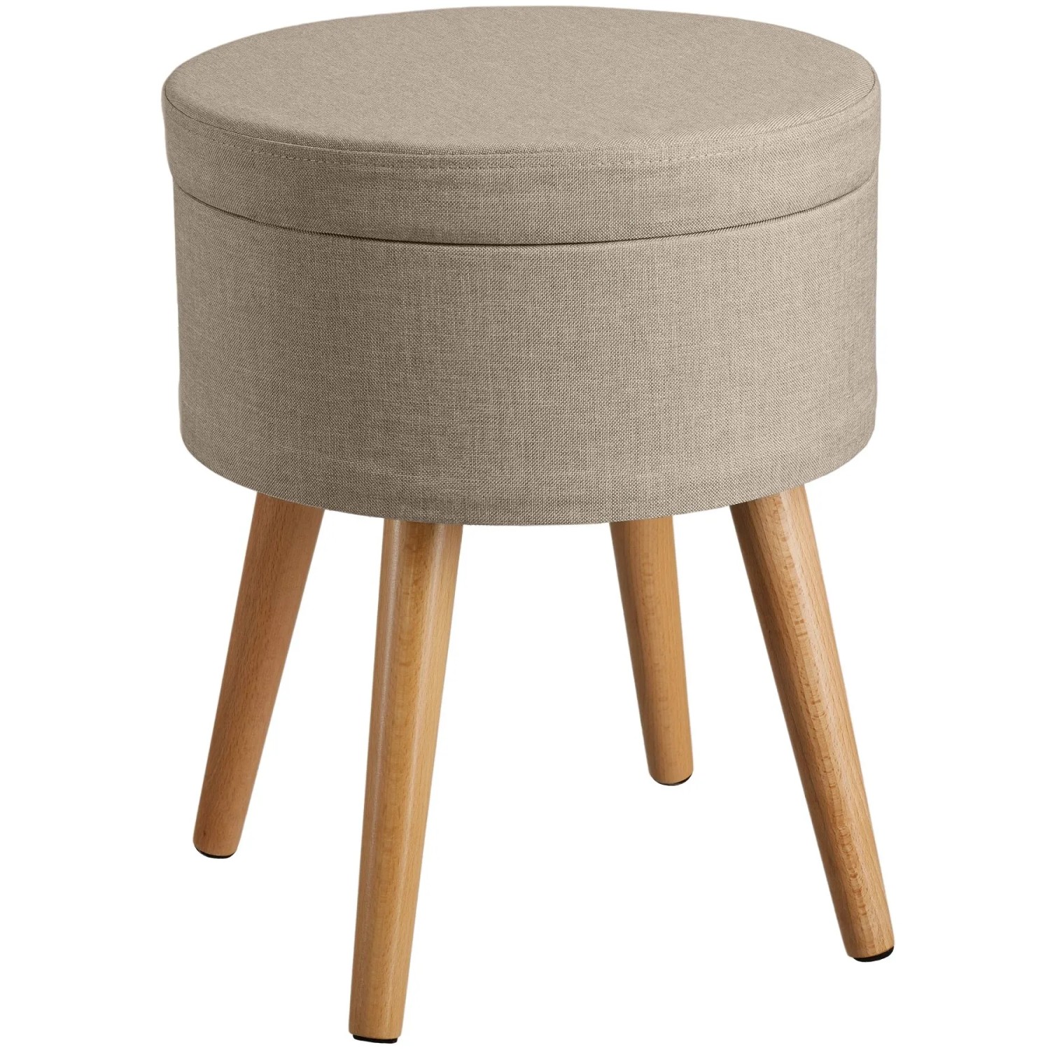 Tectake Sitzhocker Mit Stauraum Yara Rund 42 5 x 42 5 x 45 5 cm  42 50 x 42 50 x 45 50 cm Sand