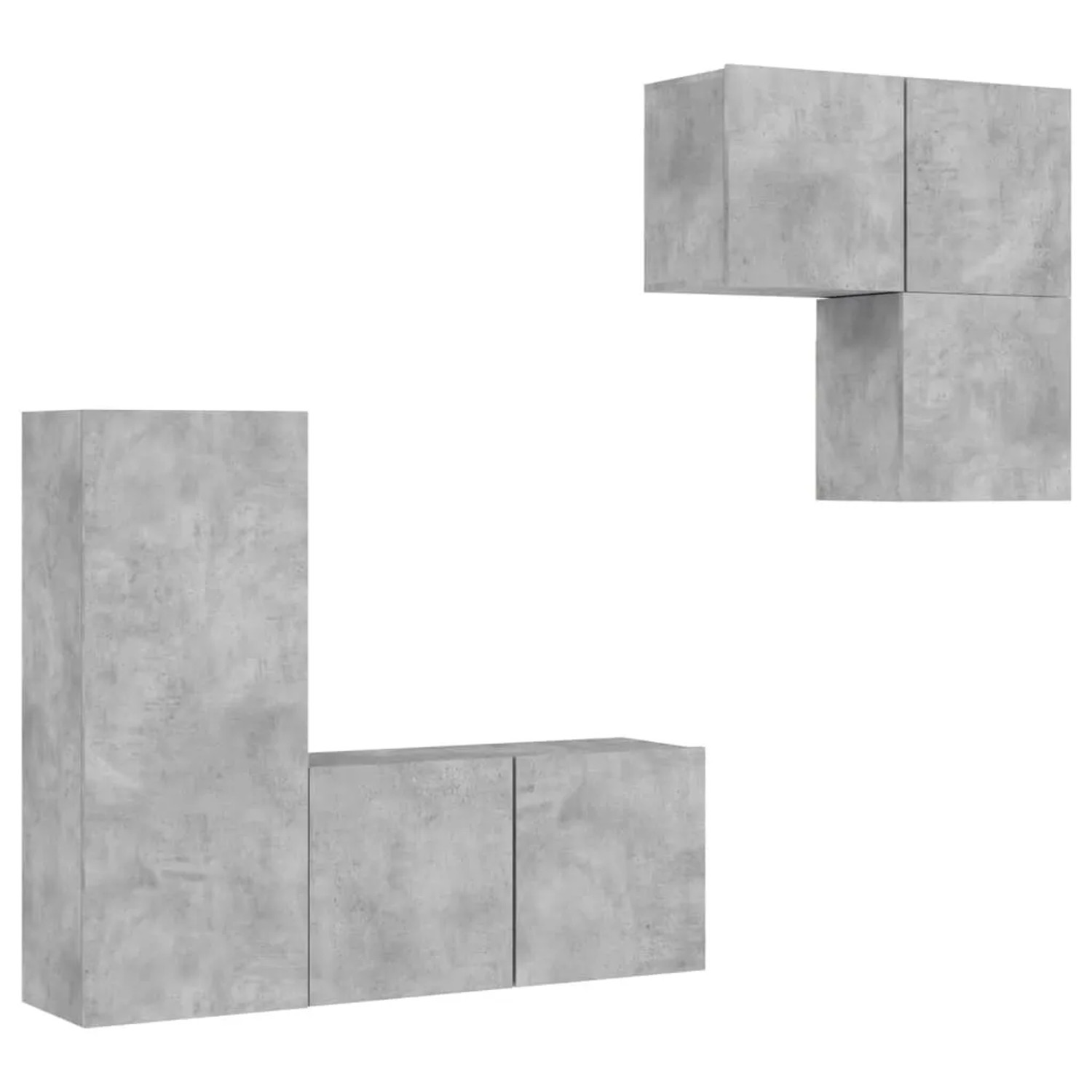 VidaXL 4-tlg. Wohnwand Betongrau Holzwerkstoff  Modell 2