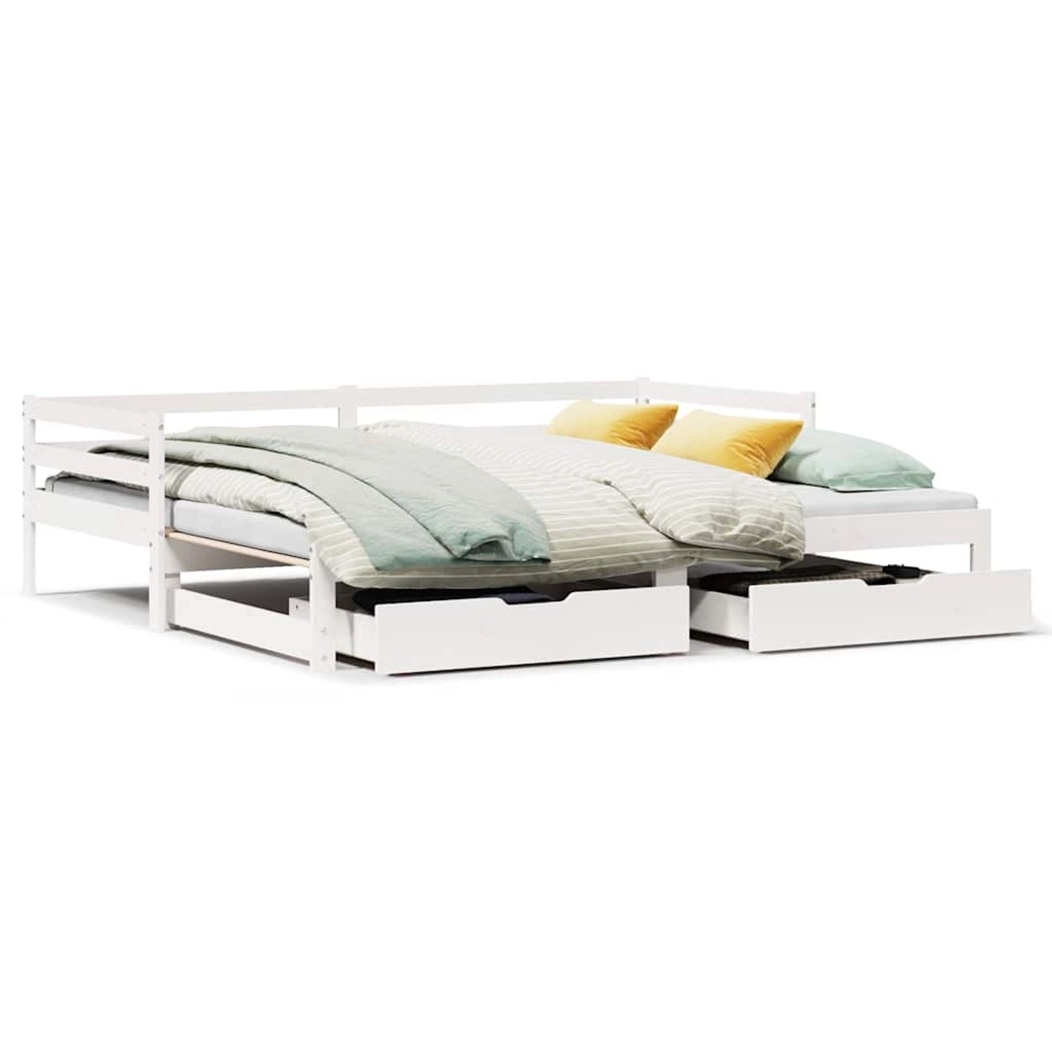 vidaXL Tagesbett mit Schubladen Weiß 90x200 cm Kiefernholz 3302145 günstig online kaufen