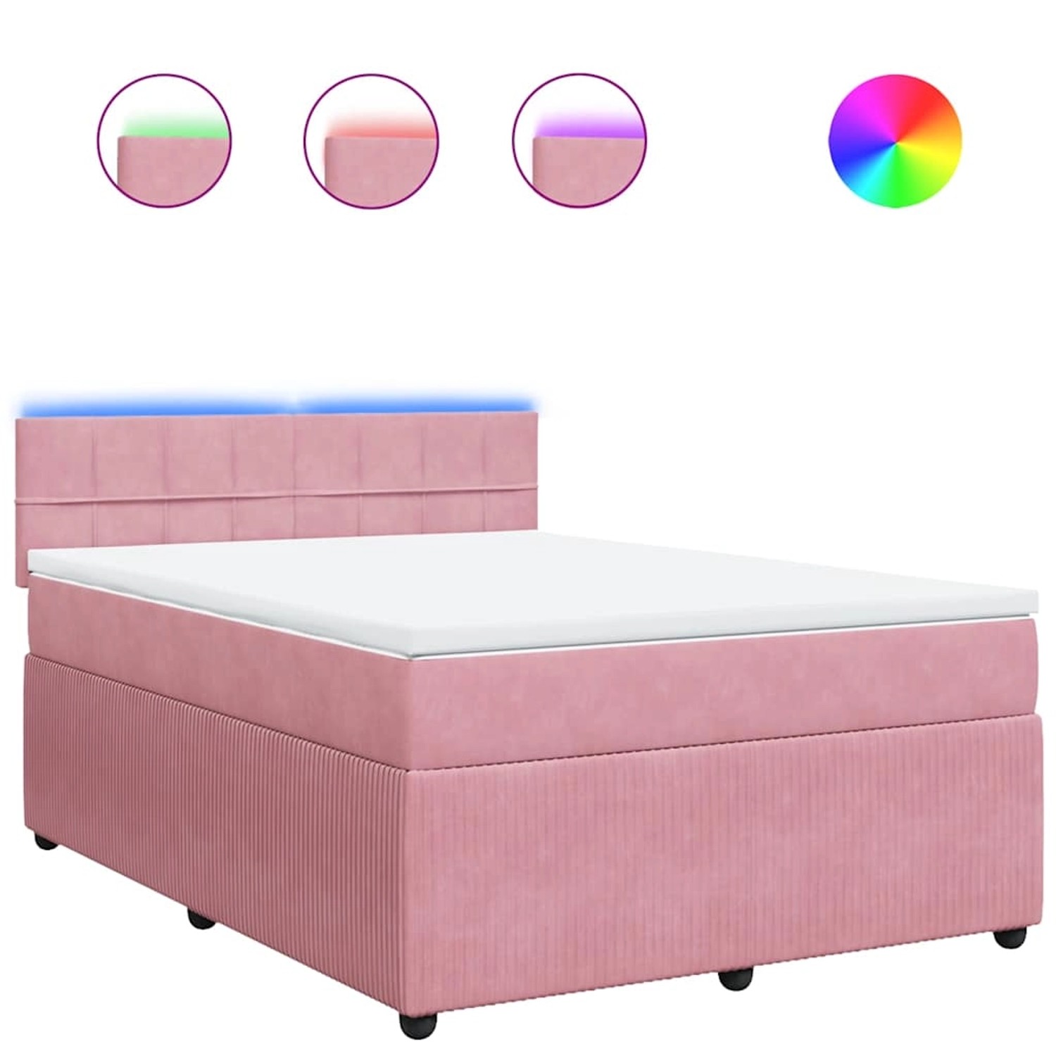 vidaXL Boxspringbett mit Matratze Rosa 160x200 cm Samt 3290087 günstig online kaufen
