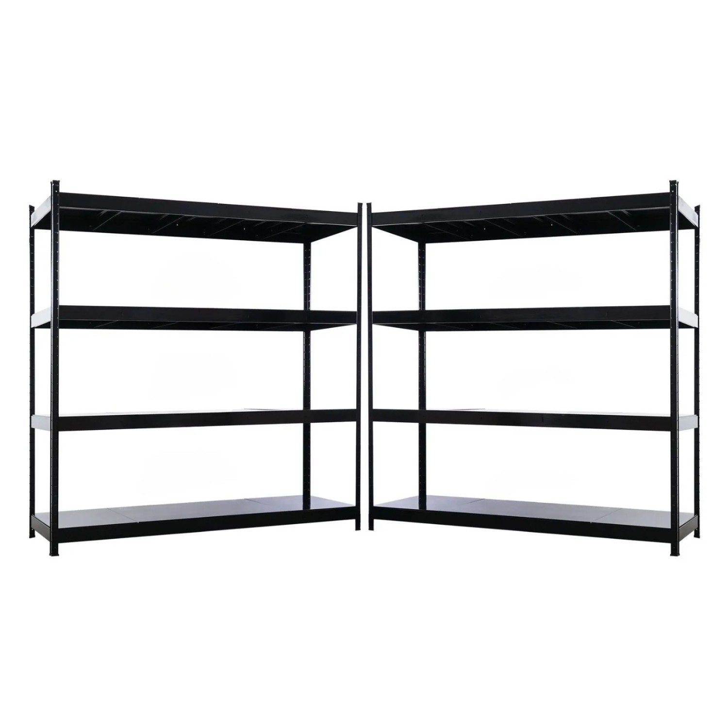 PROREGAL Mega Deal 2x Profi Schwerlastregal Metallböden HERCULES Schwarz 200x200x60cm 4 Stahlplatten-Ebenen Fachlast 400kg Regalsystem