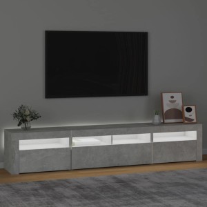 VidaXL TV-Schrank mit LED, Betongrau, 210 cm breit. Wohnwand mit Stauraum und Beleuchtung.