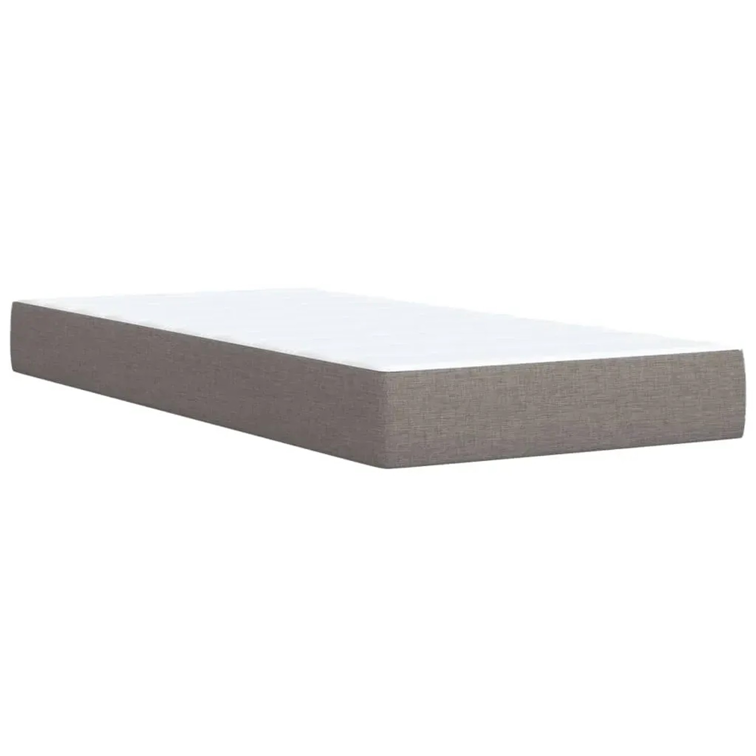 vidaXL Boxspringbett, taupefarben, 90x200 cm, mit Matratze und Auflage.