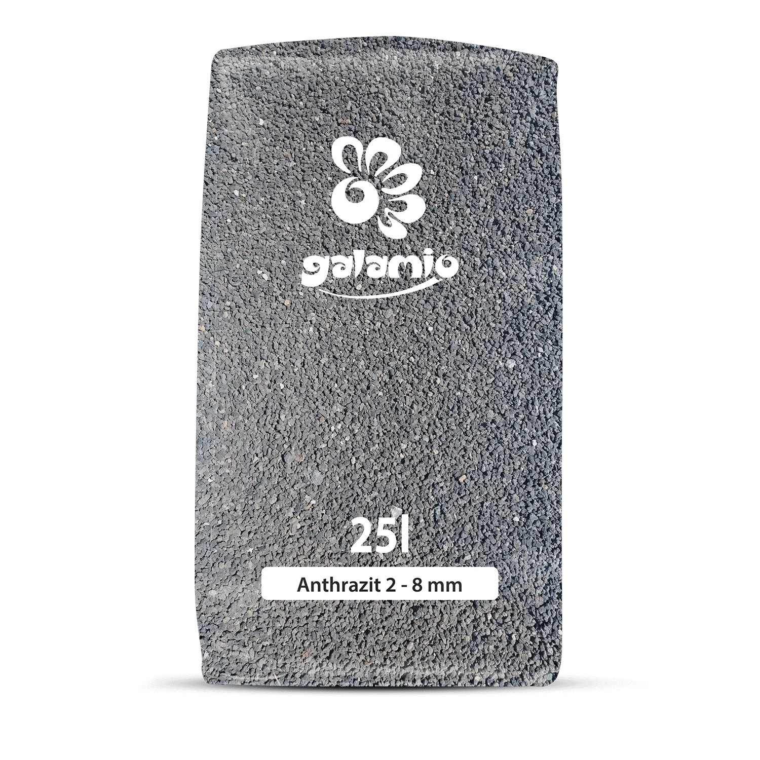 Galamio Lavamulch Anthrazit 2-8 mm im 25l Sack. Dunkelgraues Granulat für Garten und Teich.