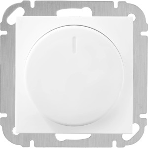 Weißer LED Dimmer Finnja zur stufenlosen Helligkeitsregulierung, passend für Schalterprogramme.
