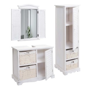 MCW Badezimmerset H20 3-teilig Shabby Weiß