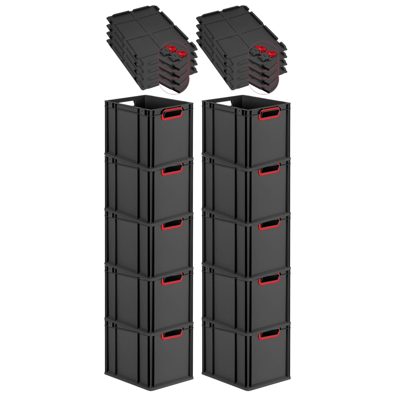 PROREGAL SuperSparSet 10x Eurobox Nextgen Color Mit Scharnierdeckel HxBxT 3 günstig online kaufen