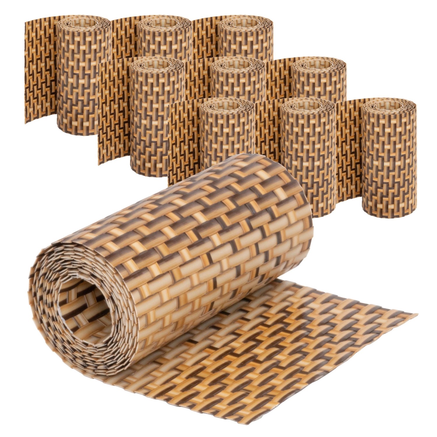 Jardinion Sichtschutzstreifen 10x 250cm x 19cm x 2,4mm Hellbraun Blickdicht günstig online kaufen
