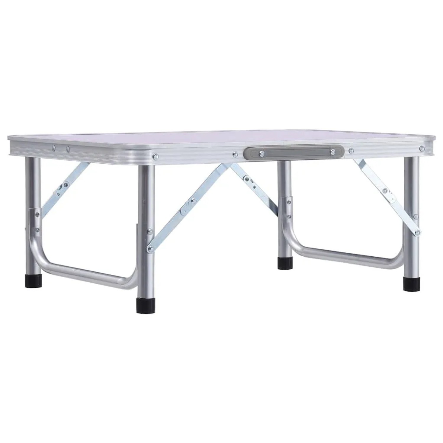 vidaXL Klappbarer Campingtisch Weiß Aluminium 60x45 cm 48178_2
