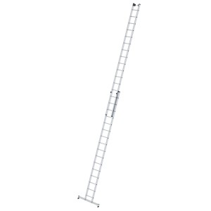 PROREGAL Sprossen-Schiebeleiter, 2-teilig, mit Traverse, 2x16 Sprossen. Aluminium Leiter für Profis.
