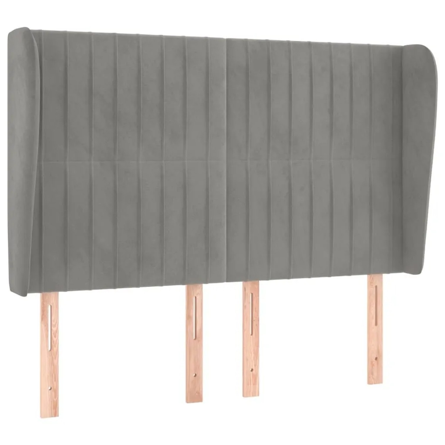 vidaXL Kopfteil mit Ohren Hellgrau 147x23x118/128 cm Samt 3118242