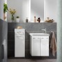 Modernes Bad mit Fackelmann Keramik-Waschbecken Milano, 55 cm, weiß, mit Unterschrank und Spiegelschrank.