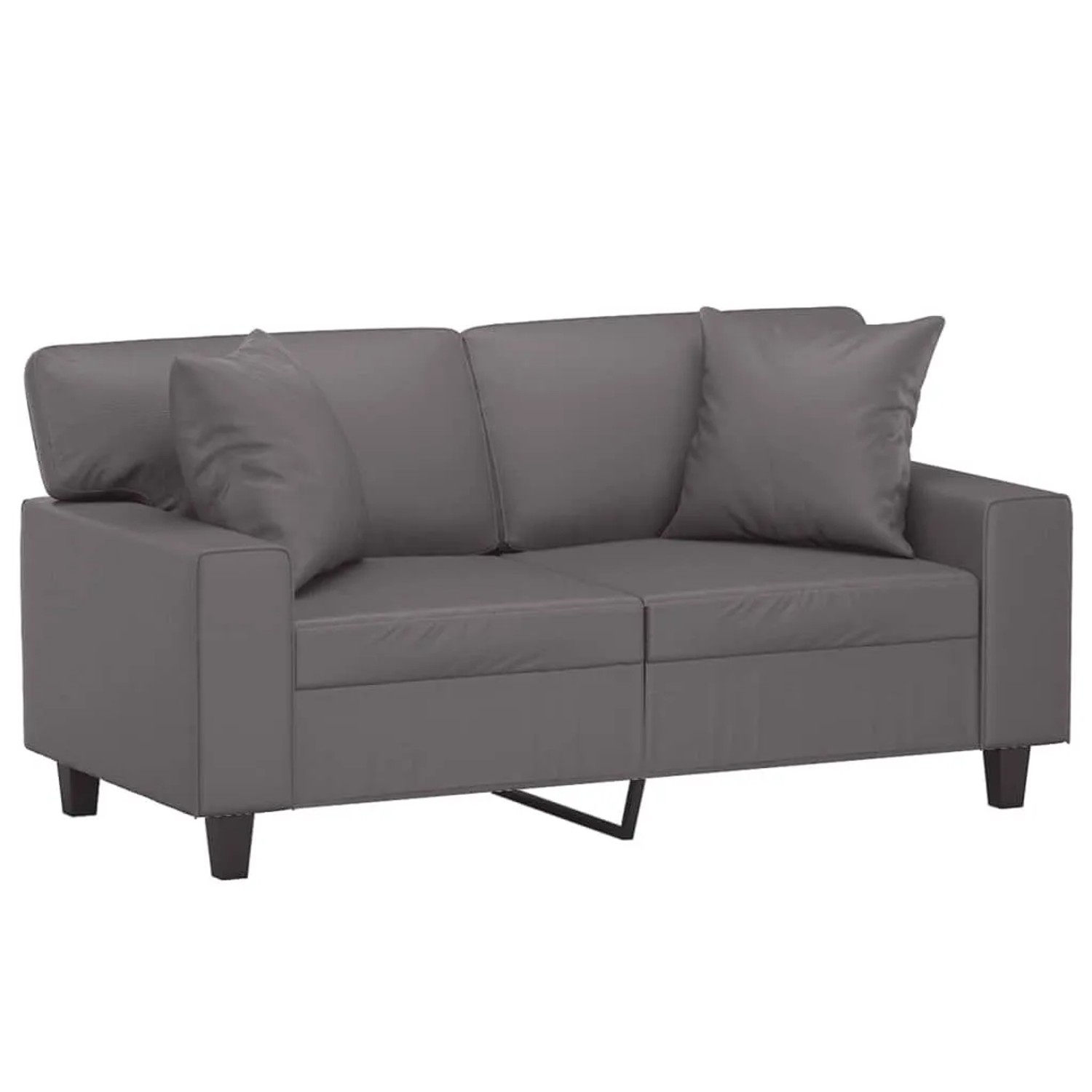 vidaXL 2-Sitzer-Sofa mit Zierkissen Grau 120 cm Kunstleder 3200863 günstig online kaufen