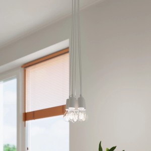 Weiße Sollux Lighting Hängeleuchte Diego 5 mit fünf Leuchten im modernen Stil.