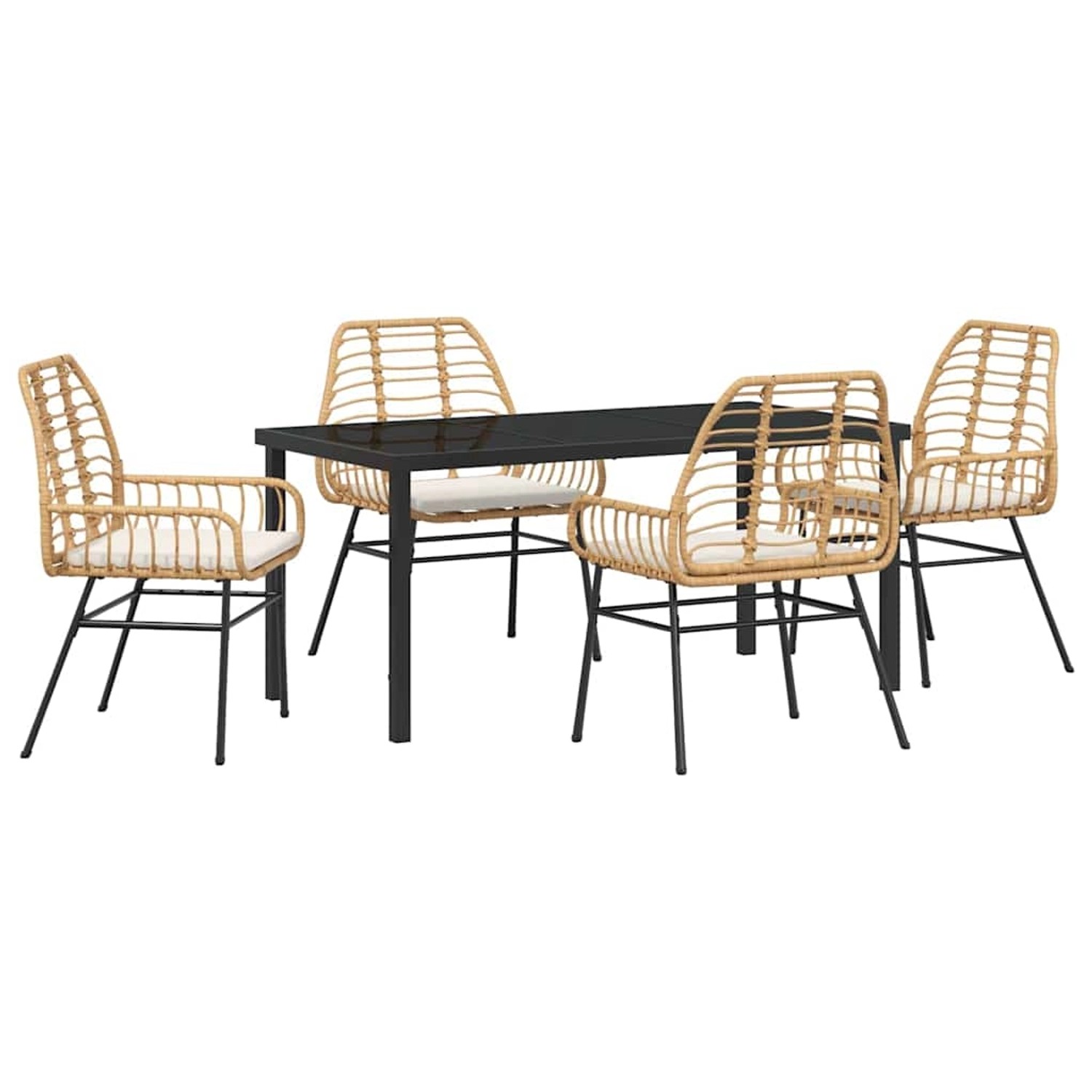 vidaXL Garten Essgruppe 5-Tlg Braun Poly Rattan 3380865 günstig online kaufen