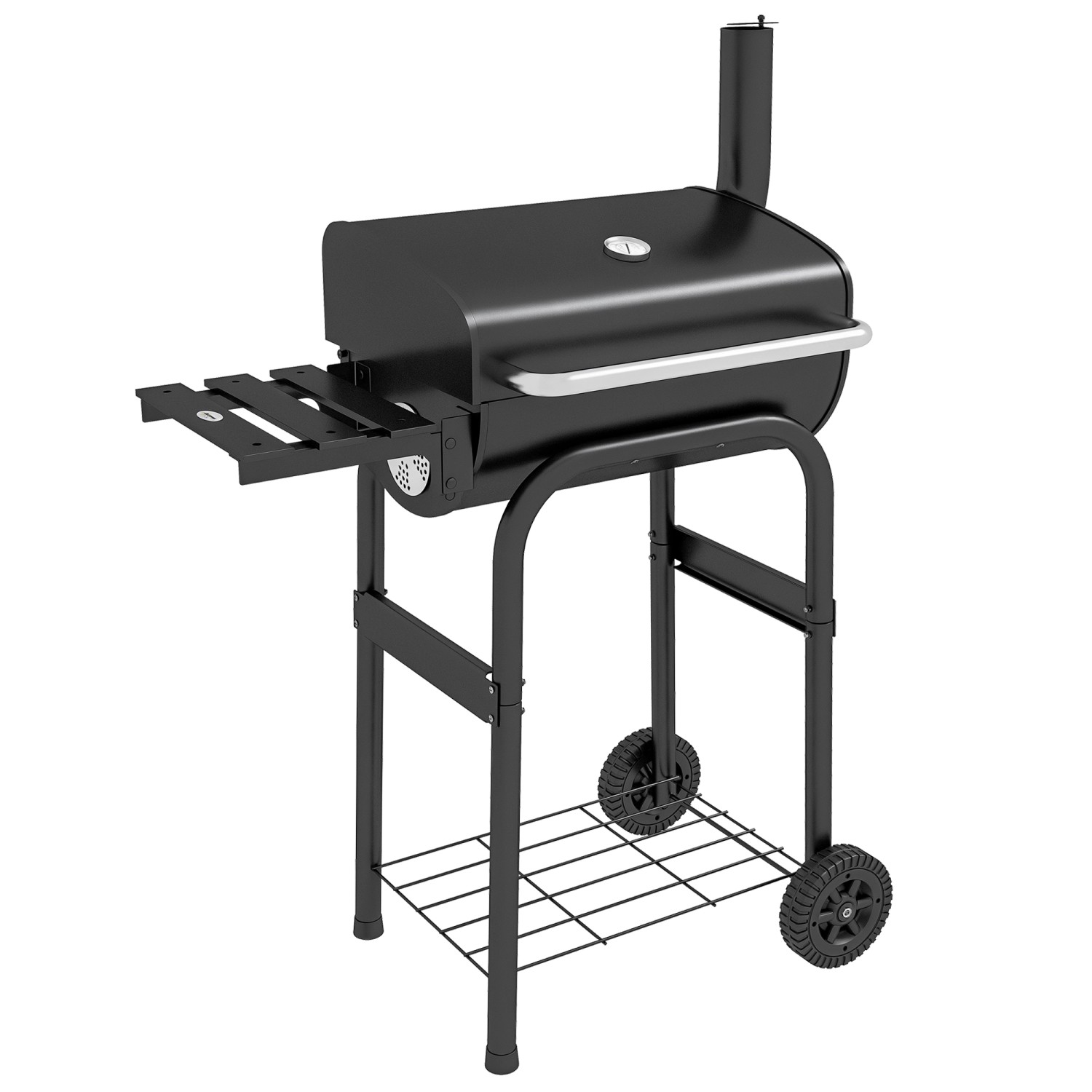 Outsunny Holzkohlegrill Metall Edelstahl Schwarz 83L x 46,5B x 115H cm günstig online kaufen
