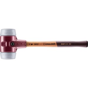 Halder Simplex Schonhammer Ø 80 mm TPE-mid Grau mit Tempergussgehäuse