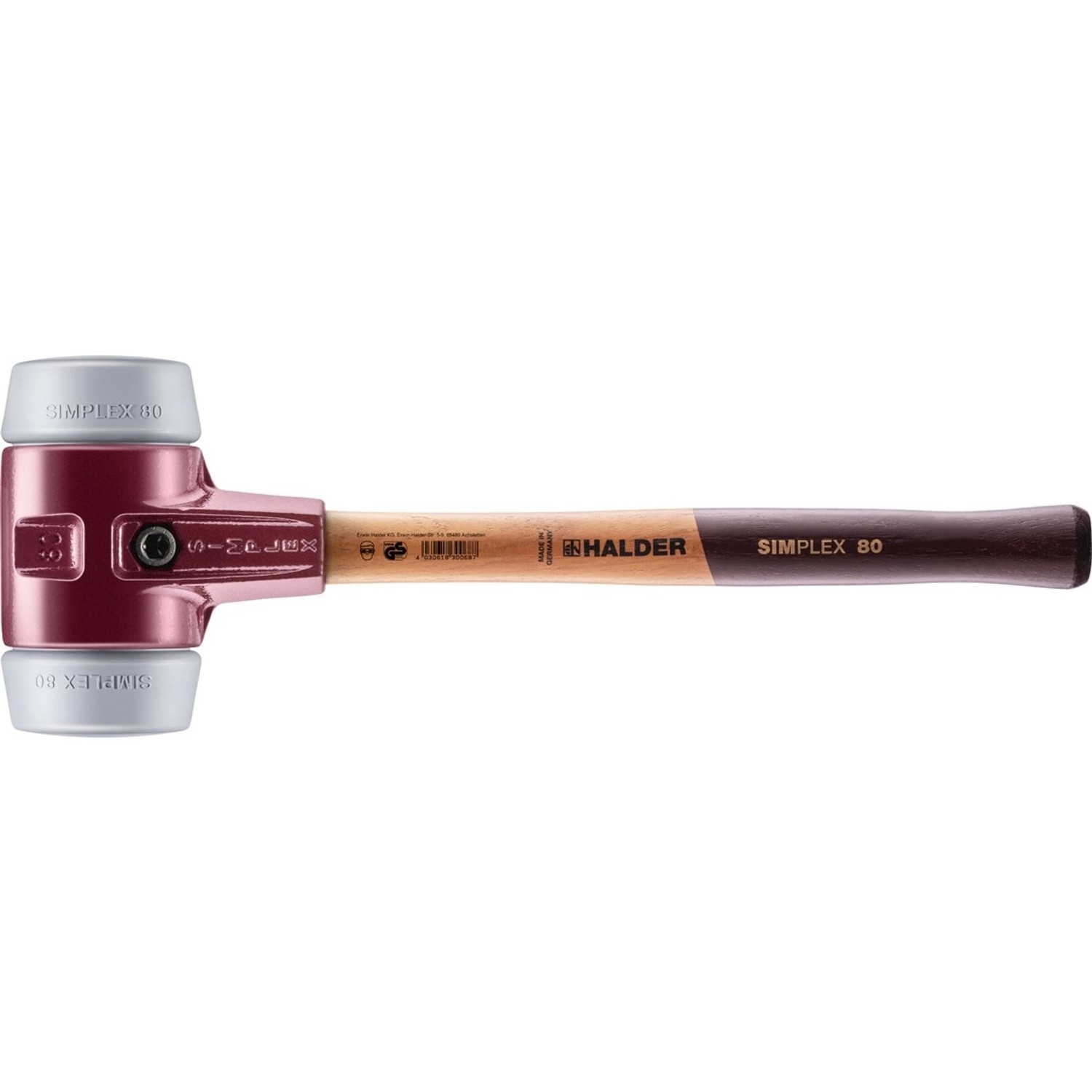 Halder Simplex Schonhammer Ø 80 mm TPE-mid Grau mit Tempergussgehäuse günstig online kaufen