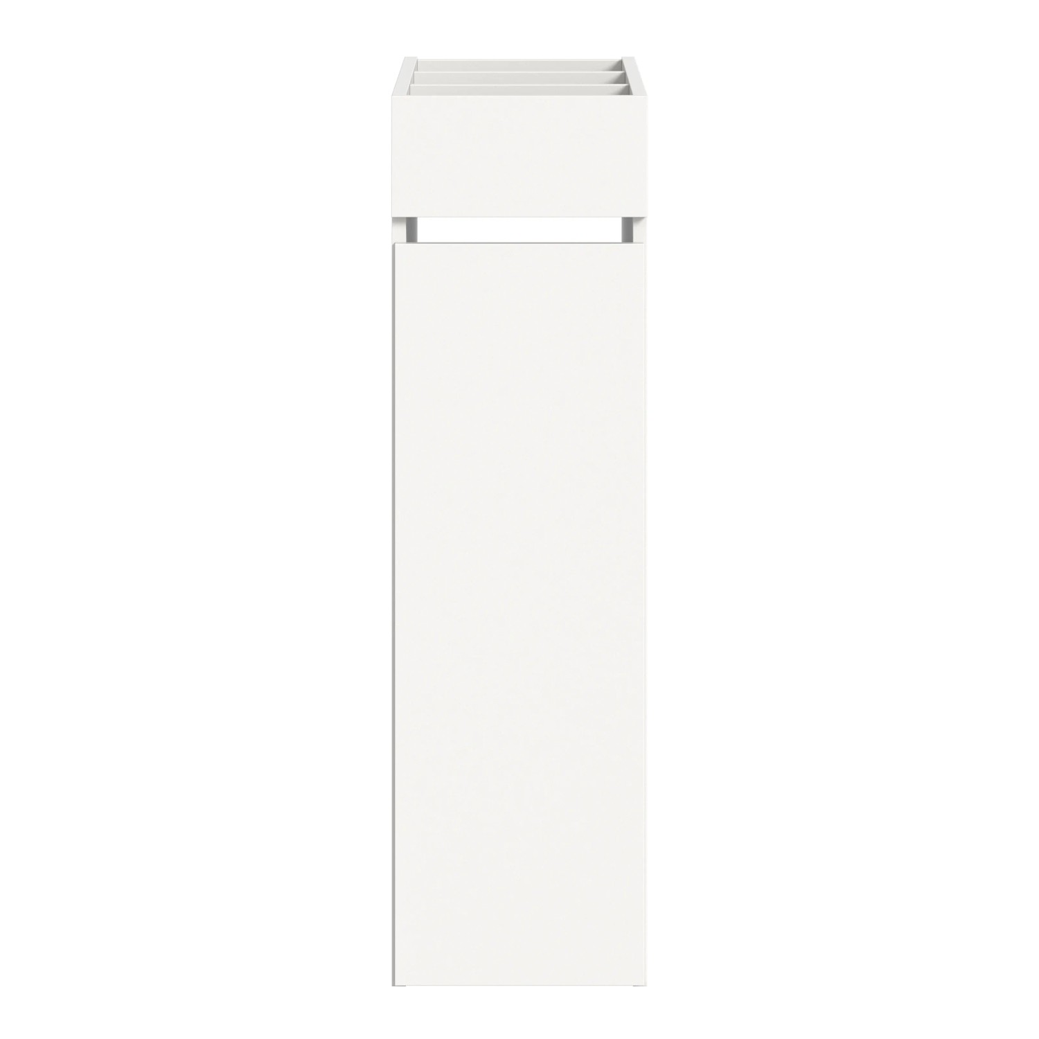 Weißes Anstellregal Free mit Schubkasten, 101x29x60 cm, für Bad und Wohnraum.