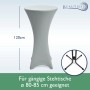 Beautissu Stehtischhusse Stella, silberfarben, für Stehtische mit Ø 70cm. Elegante Tischdeko.