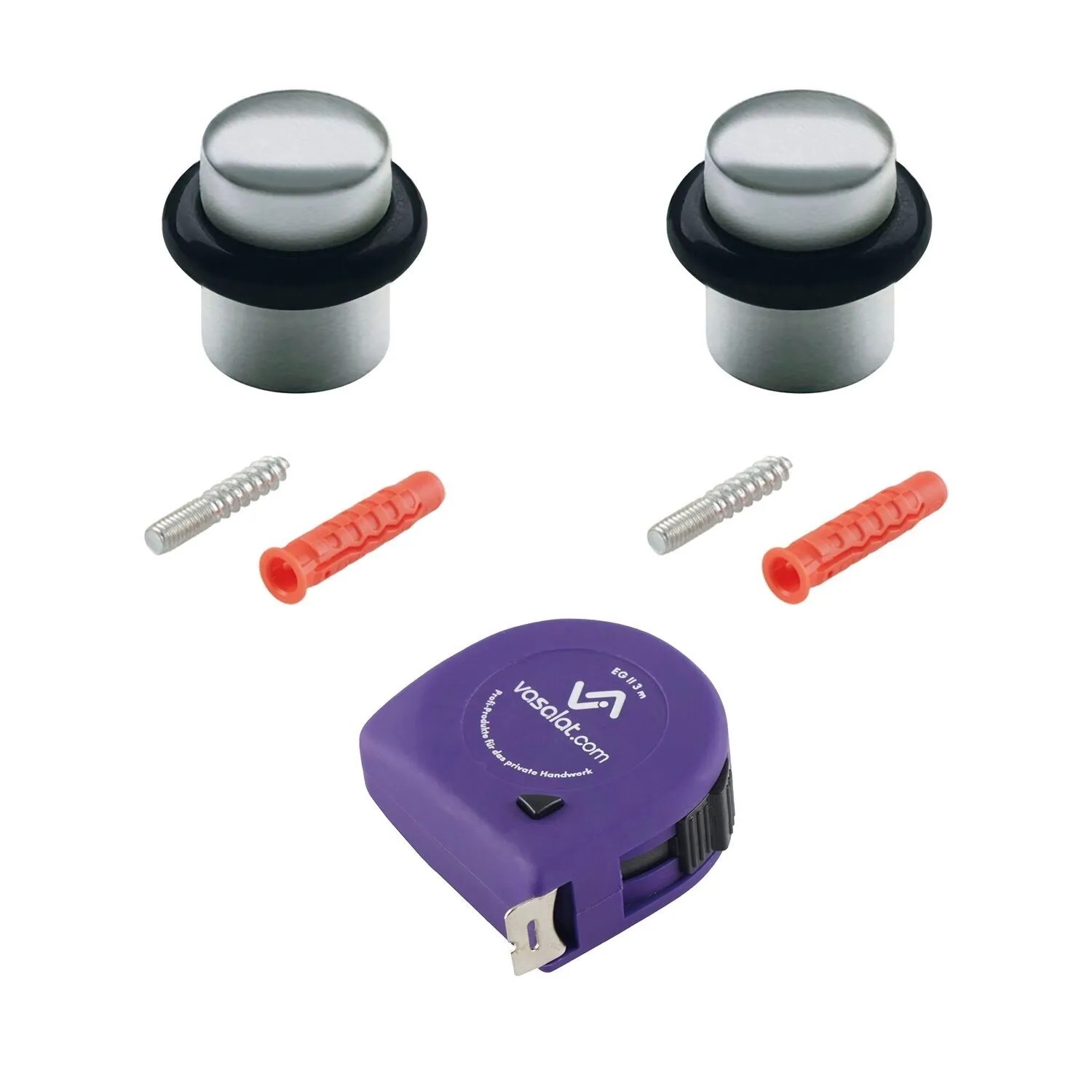 vasalat Set Türstopper Boden zum Schrauben Ø 25 mm H 30 mm Edelstahl