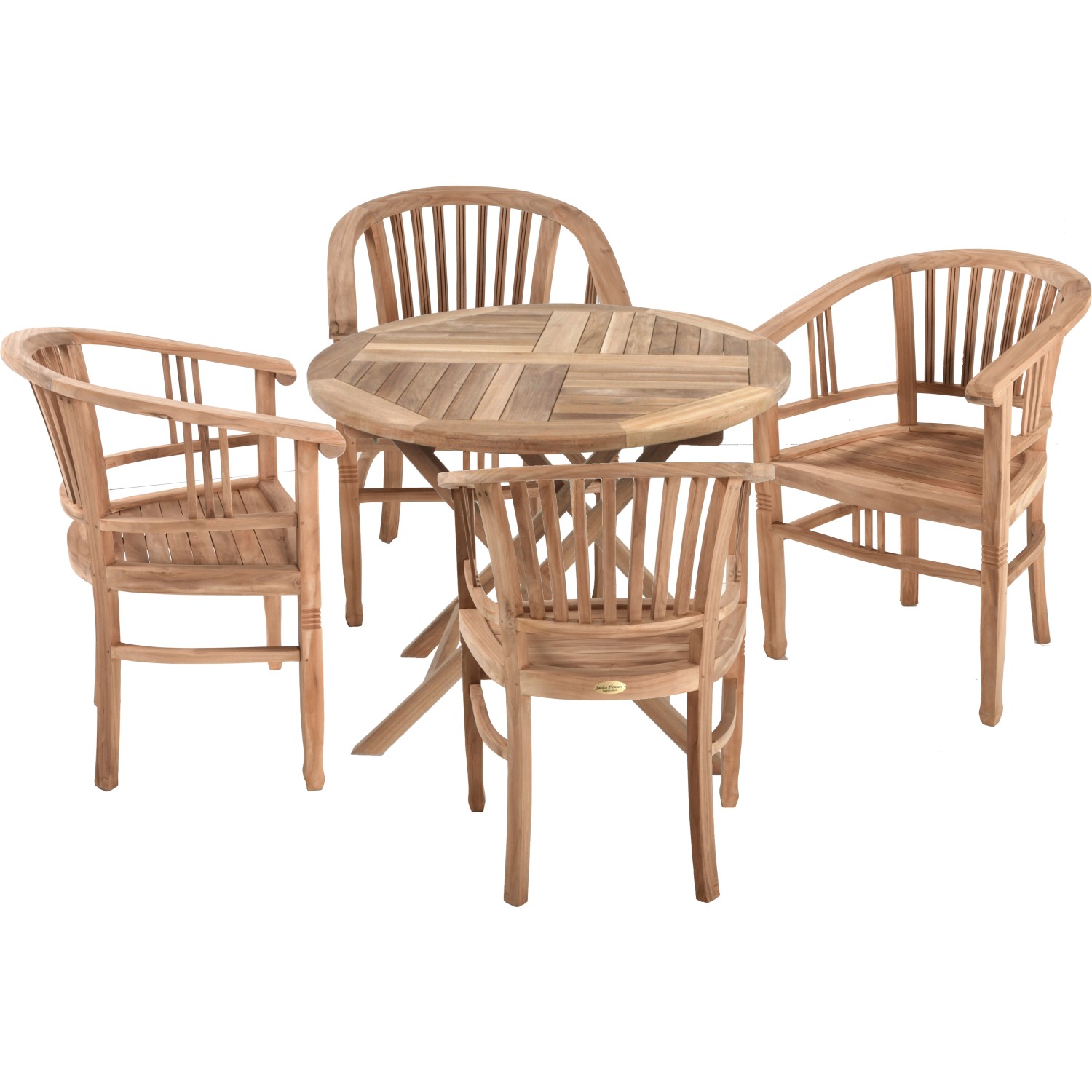 Garden Pleasure Gartenmöbel-Set Solo/Rinca 5-teilig Hellbraun